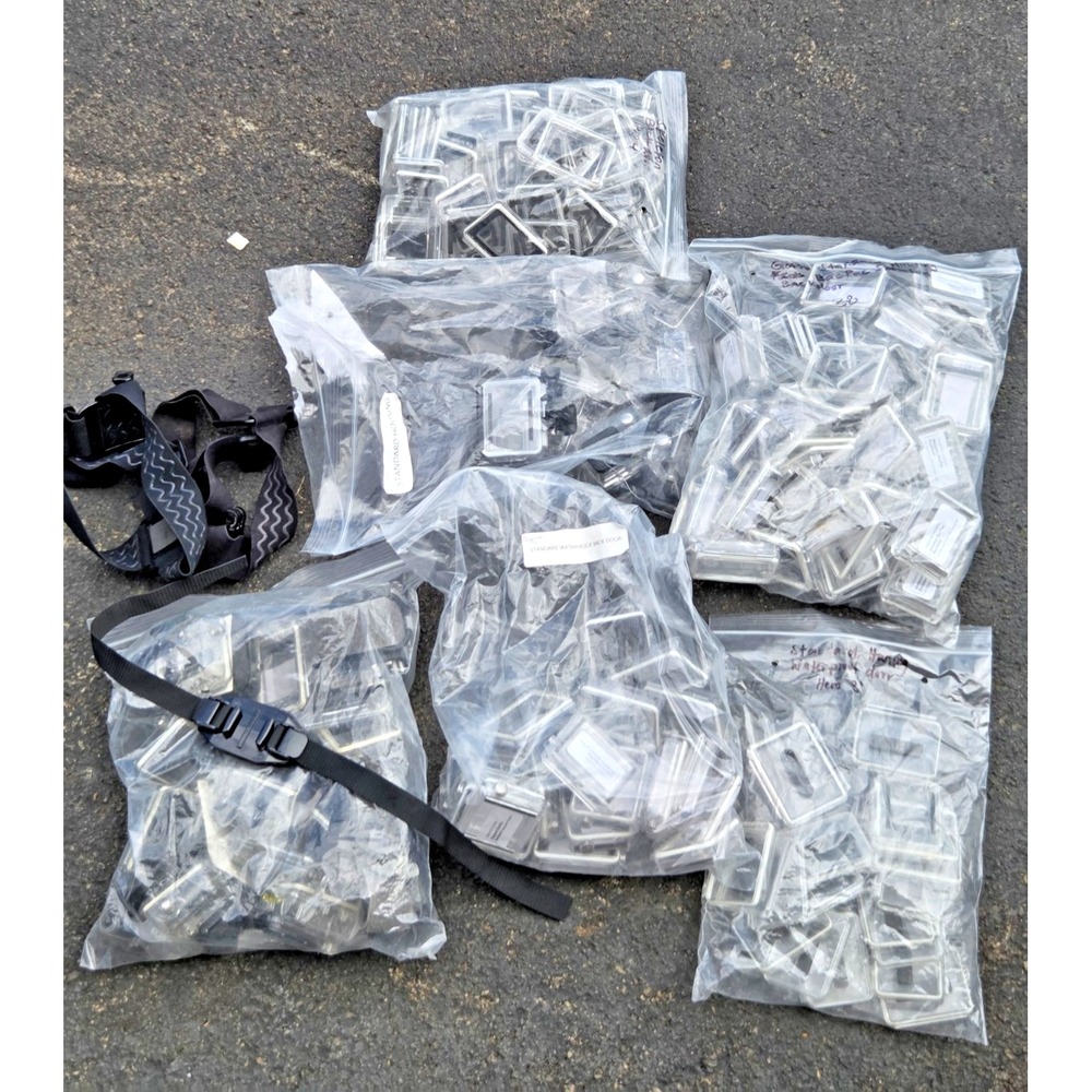 Huge Go Pro Accessory Lot Straps Cases Wrist Housing Skeleton Backdoor